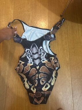 Women’s Brown Snake-Print One-Piece Swimsuit